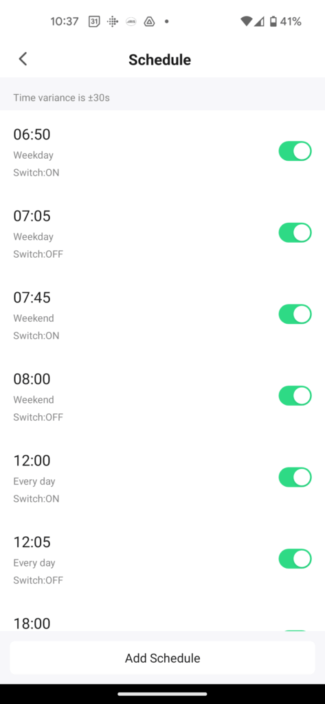 Smartlife app timer